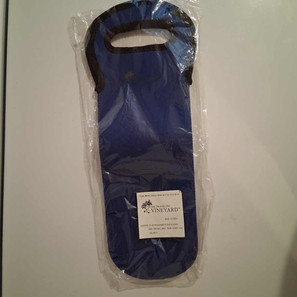 Blue Wine Bottle Tote